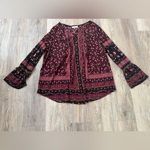 Sheer Floral Bohemian Women's Top